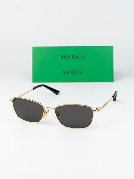 Bottega Veneta Women Sunglasses Gold Grey Rectangle BV1300S 001 NEW AUTHENTIC main image 4